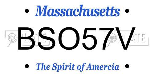 BSO57V Massachusetts License Plate