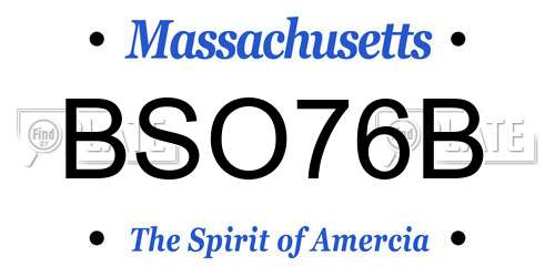 BSO76B Massachusetts License Plate