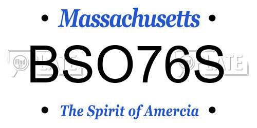 BSO76S Massachusetts License Plate