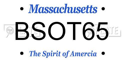 BSOT65 Massachusetts License Plate