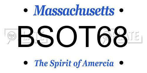 BSOT68 Massachusetts License Plate