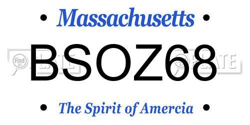 BSOZ68 Massachusetts License Plate