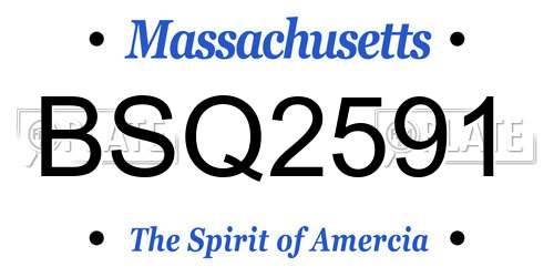 BSQ2591 Massachusetts License Plate