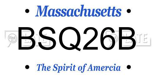 BSQ26B Massachusetts License Plate