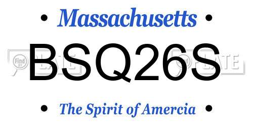 BSQ26S Massachusetts License Plate