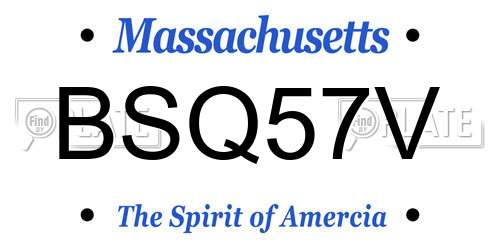 BSQ57V Massachusetts License Plate