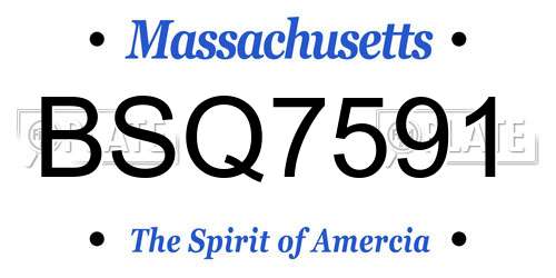 BSQ7591 Massachusetts License Plate