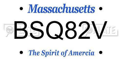 BSQ82V Massachusetts License Plate