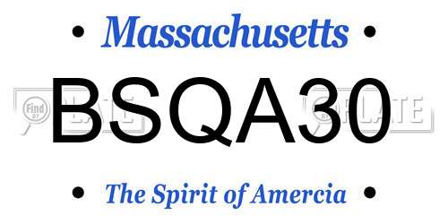 BSQA30 Massachusetts License Plate