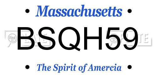 BSQH59 Massachusetts License Plate