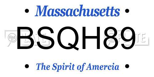 BSQH89 Massachusetts License Plate