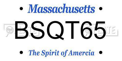 BSQT65 Massachusetts License Plate