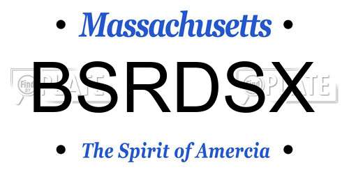 BSRDSX Massachusetts License Plate