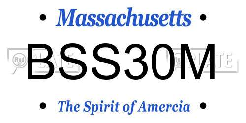 BSS30M Massachusetts License Plate