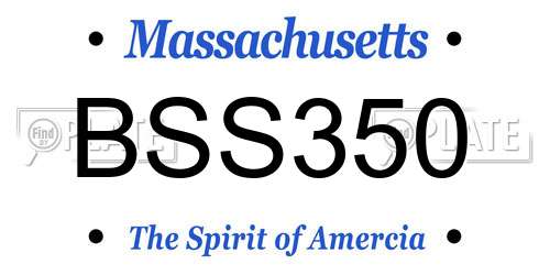 BSS350 Massachusetts License Plate