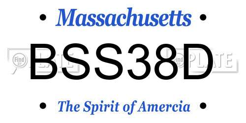BSS38D Massachusetts License Plate