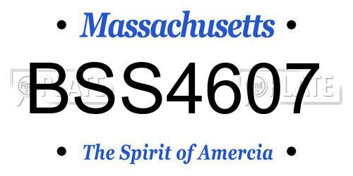 BSS4607 Massachusetts License Plate