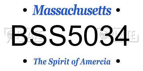 BSS5034 Massachusetts License Plate