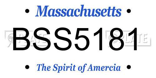BSS5181 Massachusetts License Plate