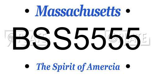 BSS5555 Massachusetts License Plate