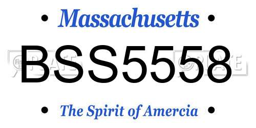 BSS5558 Massachusetts License Plate