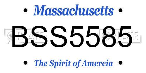 BSS5585 Massachusetts License Plate