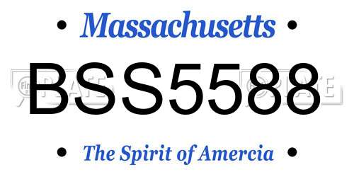 BSS5588 Massachusetts License Plate