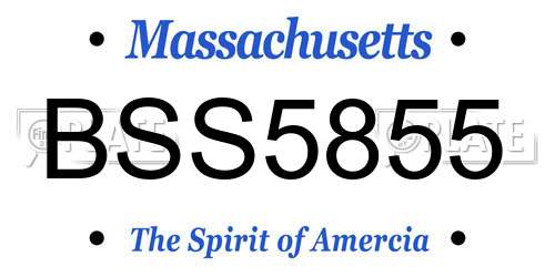 BSS5855 Massachusetts License Plate