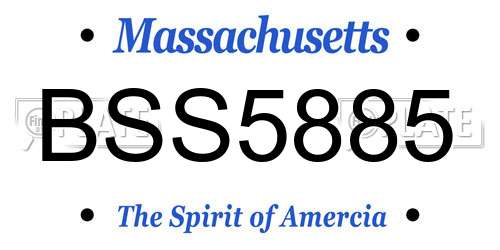 BSS5885 Massachusetts License Plate