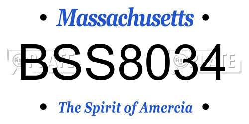 BSS8034 Massachusetts License Plate