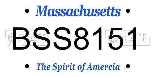 BSS8151 Massachusetts License Plate