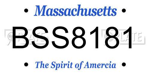 BSS8181 Massachusetts License Plate