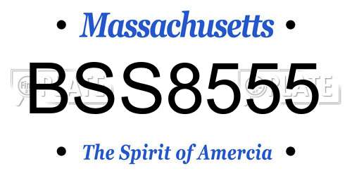 BSS8555 Massachusetts License Plate