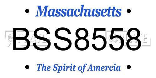 BSS8558 Massachusetts License Plate