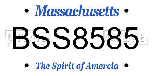 BSS8585 Massachusetts License Plate
