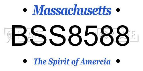 BSS8588 Massachusetts License Plate