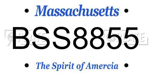 BSS8855 Massachusetts License Plate