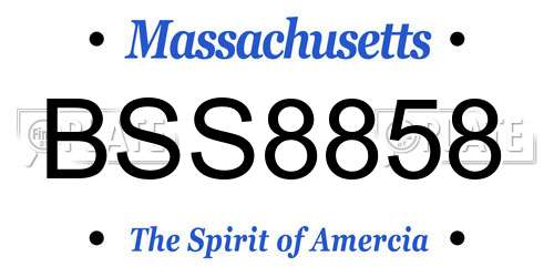 BSS8858 Massachusetts License Plate