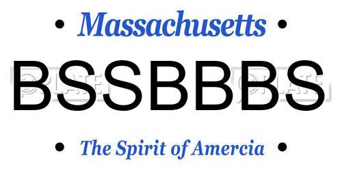BSSBBBS Massachusetts License Plate