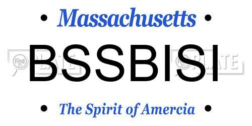 BSSBISI Massachusetts License Plate