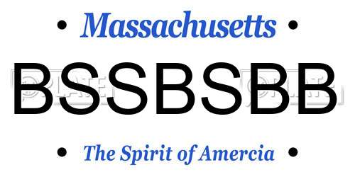 BSSBSBB Massachusetts License Plate