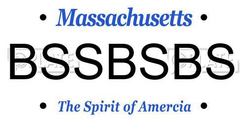 BSSBSBS Massachusetts License Plate