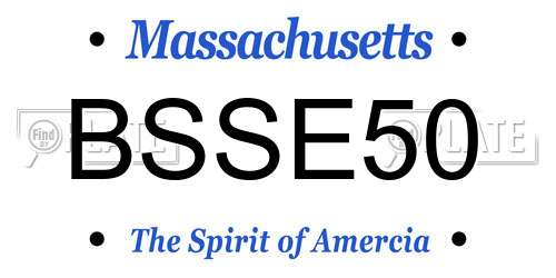 BSSE50 Massachusetts License Plate