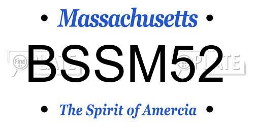 BSSM52 Massachusetts License Plate
