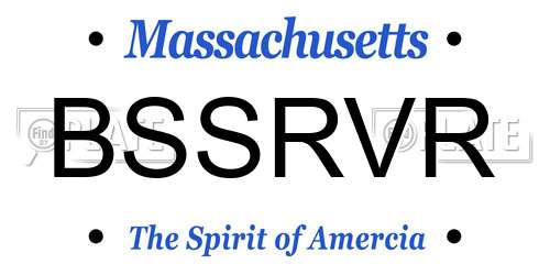 BSSRVR Massachusetts License Plate