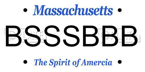 BSSSBBB Massachusetts License Plate