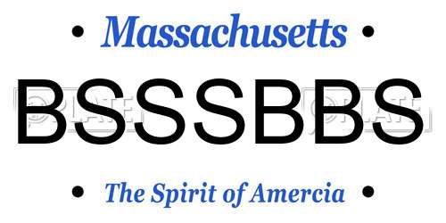 BSSSBBS Massachusetts License Plate