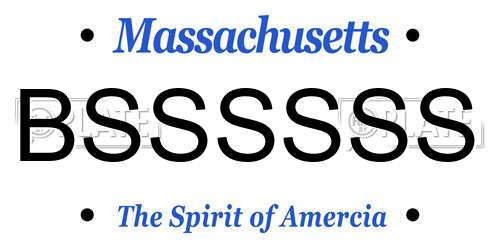 BSSSSSS Massachusetts License Plate