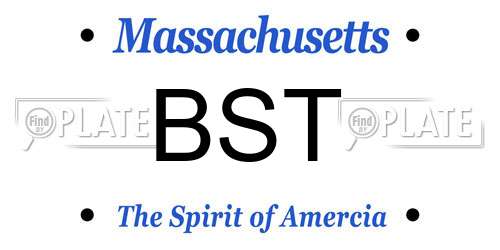 BST Massachusetts License Plate
