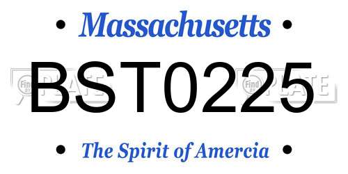 BST0225 Massachusetts License Plate